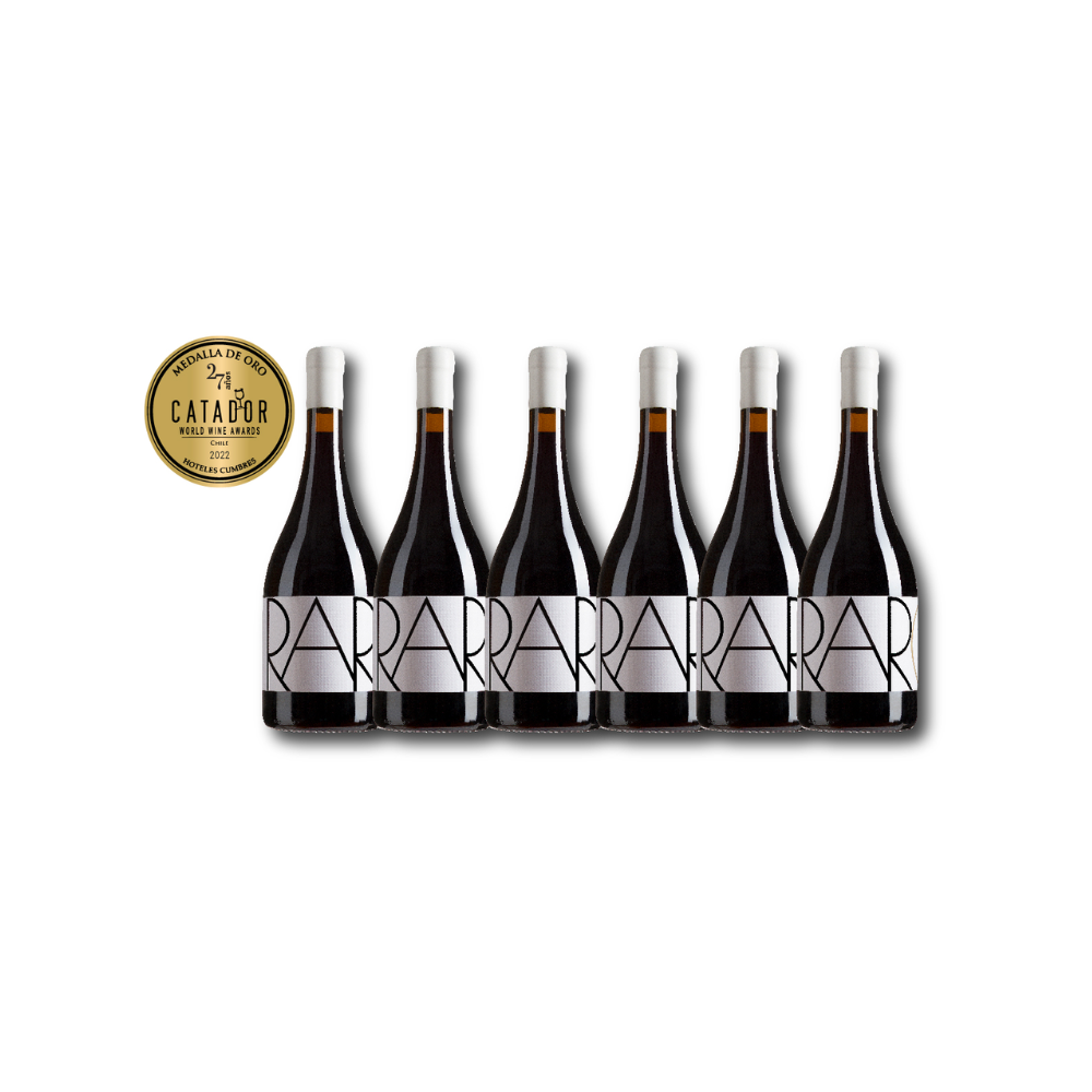 RARO 2022 - Cabernet sauvignon/Syrah/Petit syrah. Valle de Colchagua. Caja 6 bt. (precio ref. $24.000/bt.)